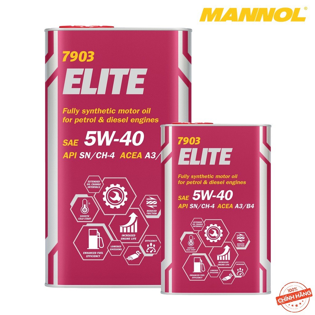 [PRO] Nhớt MANNOL 7903 Elite 5W-40 SN/CH-4 A3/B3 4 LÍT Tổng Hợp Toàn Phần Cao Cấp Chứa Ester Đa Năng Cải Tiến