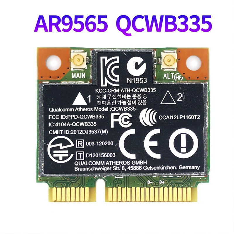 Card Wifi Ar9565 Qcwb335 Mini Pcie Bluetooth 4.0 Cho Xp Win7 / 8 Linux