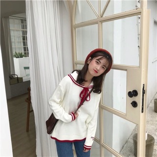 ORDER Áo len cổ sen buộc nơ 4 màu