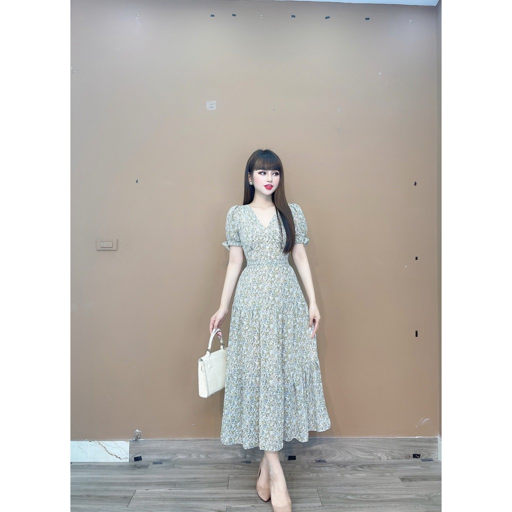 [Mã SKAMA06 giảm 8% tối đa 50K đơn 250K] Monoco- Váy hoa cổ tim tay bo chun -8521 | BigBuy360 - bigbuy360.vn