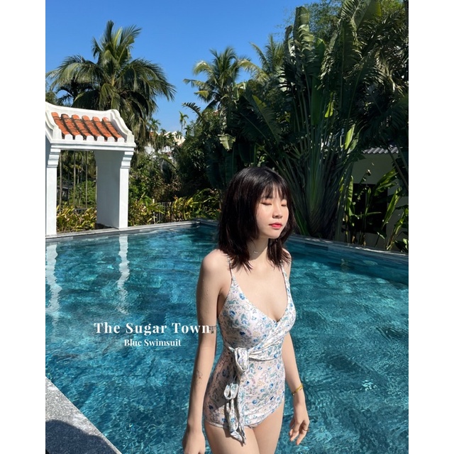 Đồ bơi hoa nhí xanh Blue Swimsuit by Sugartown