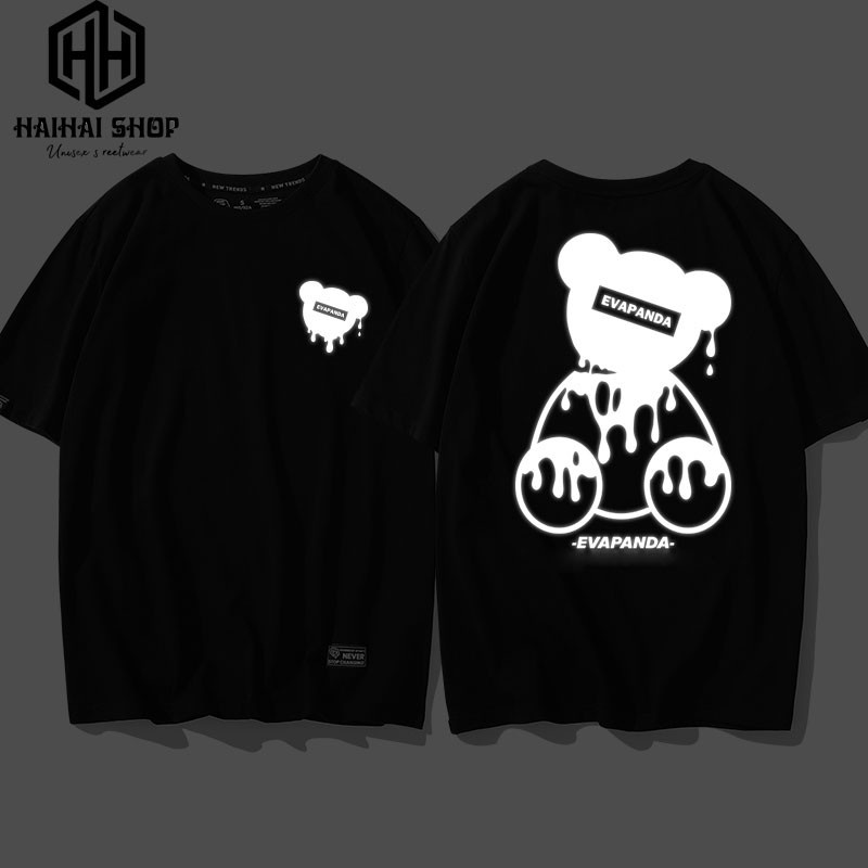 Áo Thun Unisex TATO, Áo Phản Quang Evapanda Cotton 75%, Form Rộng Unisex, Thời Trang Nam Nữ Đẹp