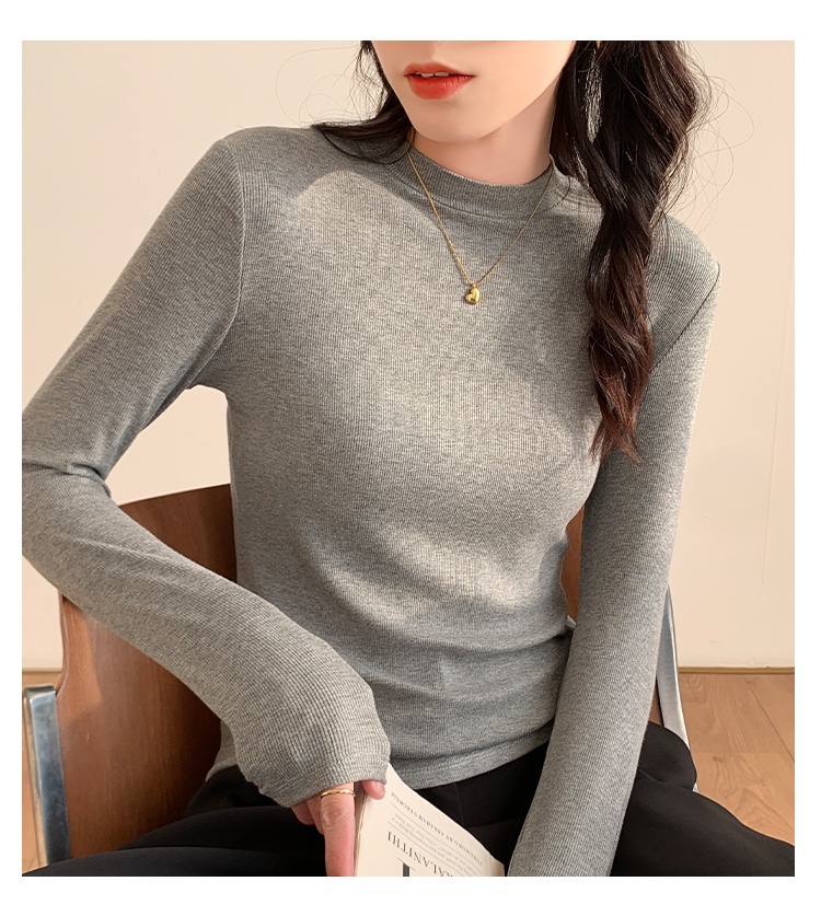 Áo Thun Cotton Tay Dài Cổ Cao Co Giãn Tốt Thời Trang 54283