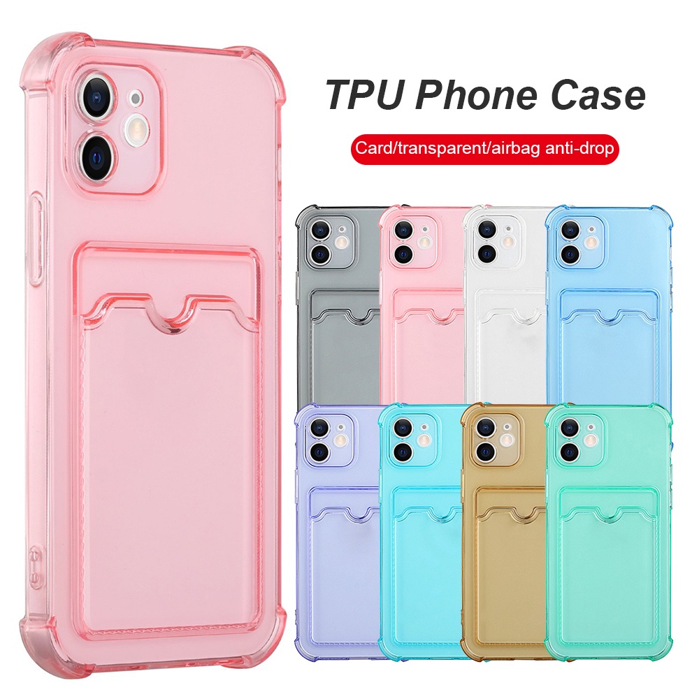 Mềm Ốp Điện Thoại Dẻo Trong Suốt Chống Sốc Kèm Ngăn Đựng Thẻ Cho iPhone 12 11 Mini Pro Max XR XS MAX X 7/8 Plus 6 6 Plus SE 2020 | WebRaoVat - webraovat.net.vn