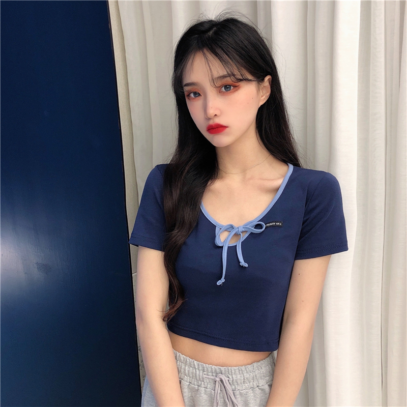 Áo Thun Nữ Tay Ngắn Buộc Dây Thời Trang