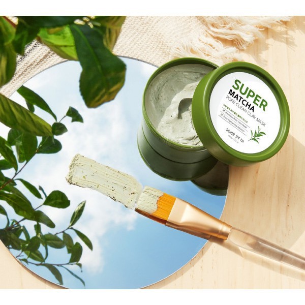 Mặt Nạ Đất Sét Se Khít Lỗ Chân Lông, Điều Tiết Bã Nhờn Some By Mi Super Matcha Pore Clean Clay Mask 100g