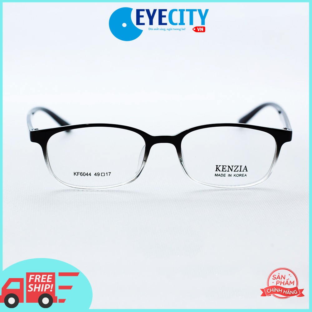 Gọng kính cận nhựa dẻo HÀN QUỐC KENZIA thời trang bền đẹp KF6044 màu Ombre đen viền dưới trong - C6