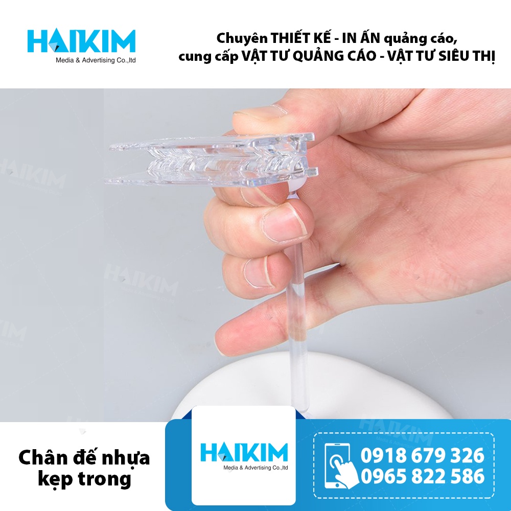 Chân đế nhựa , Kẹp để bàn, chân đế kẹp hình in, chân đế quảng cáo, wobbler để bàn - CDTQ02