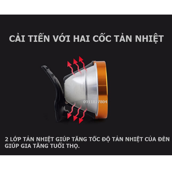 Đèn pin led đội đầu L8 kiêm sạc dự phòng siêu sáng