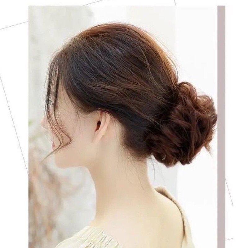 búi cột rối xoăn hình chụp thật