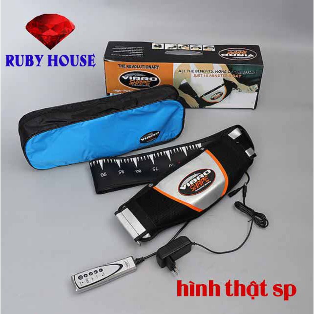 [BH 1 đổi 1]Đai rung nóng Vibro Shape CHÍNH HÃNG, Đai massage giảm mỡ toàn thân HIỆU QUẢ NHANH-Ruby House