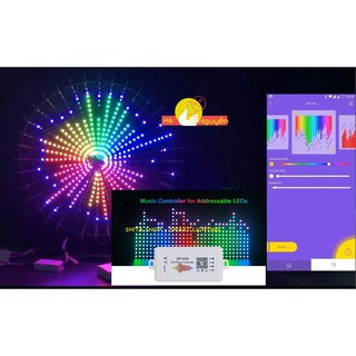 Bộ điều khiển Led cảm biến âm thanh  SP107E . Kết nối và điều khiển bằng App điện thoại bằng bluetooth