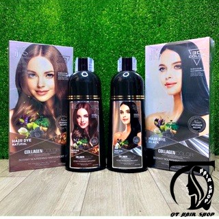 Dầu gội (nhuộm)đen tóc, nâu tóc DL Collagen - phủ bac 100%, không dính da đầu[Hàng Chính Hãng]