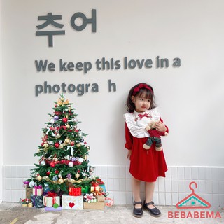 Váy bé gái -Váy noel nhung thêu cao cấp BEBA20 cho bé gái 12-23kg