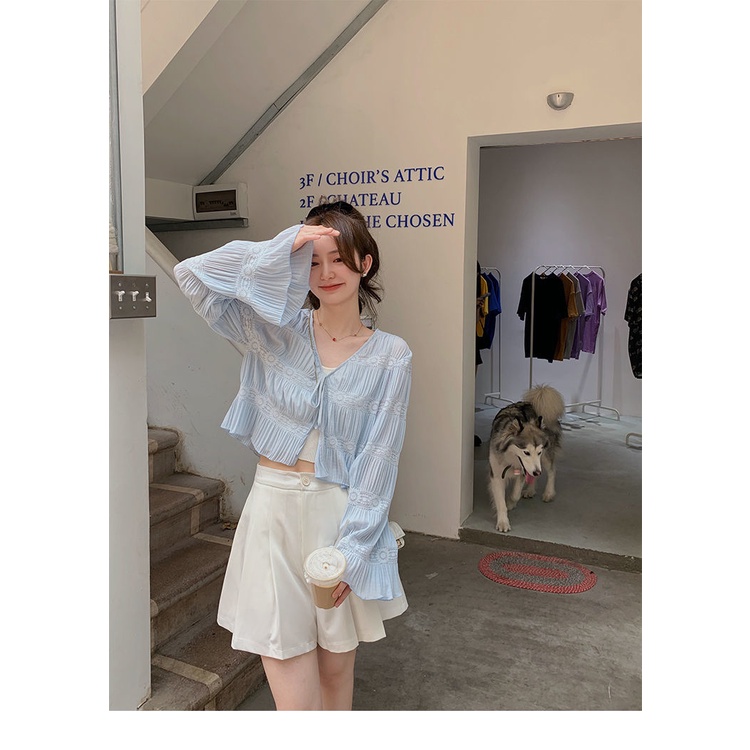 Áo cardigan Dệt Kim Mỏng Cổ Chữ V Thời Trang Hàn Quốc