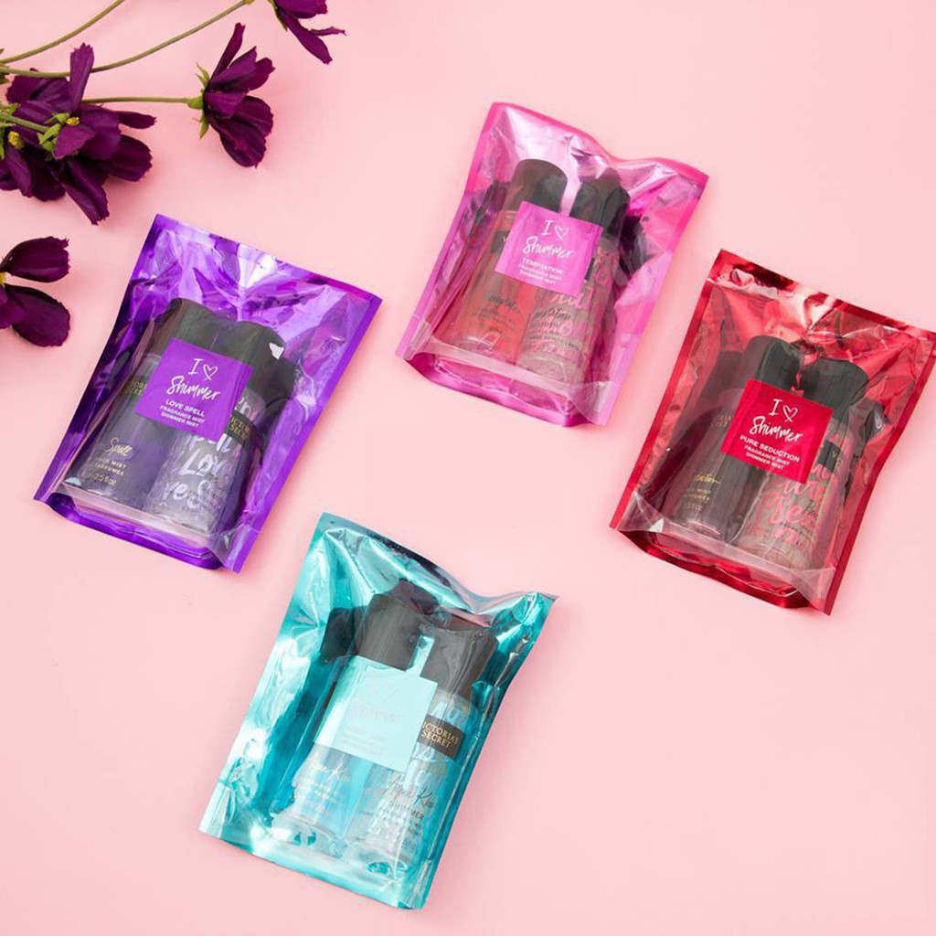 Xịt Thơm Body Victoria's Secret Set 2 Chai ❤️ Shimmer 75ml-Phiên bản đặc biệt có nhũ óng ánh