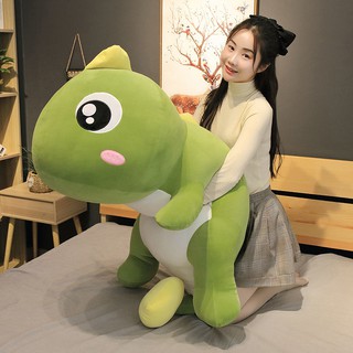Gấu bông khủng long đuôi tim - gối ôm khủng long mắt lồi màu xanh - hồng