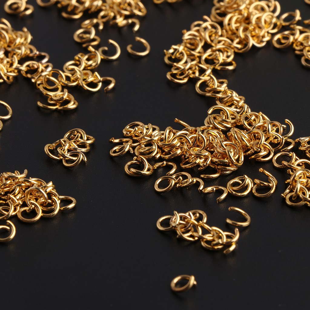Set 500 Vòng Nối Mạ Vàng 4Mm