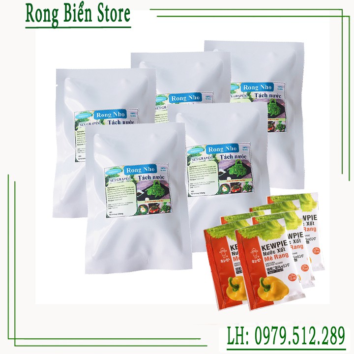 500g Rong Nho Tách Nước - Rong Nho tặng kèm sốt mè