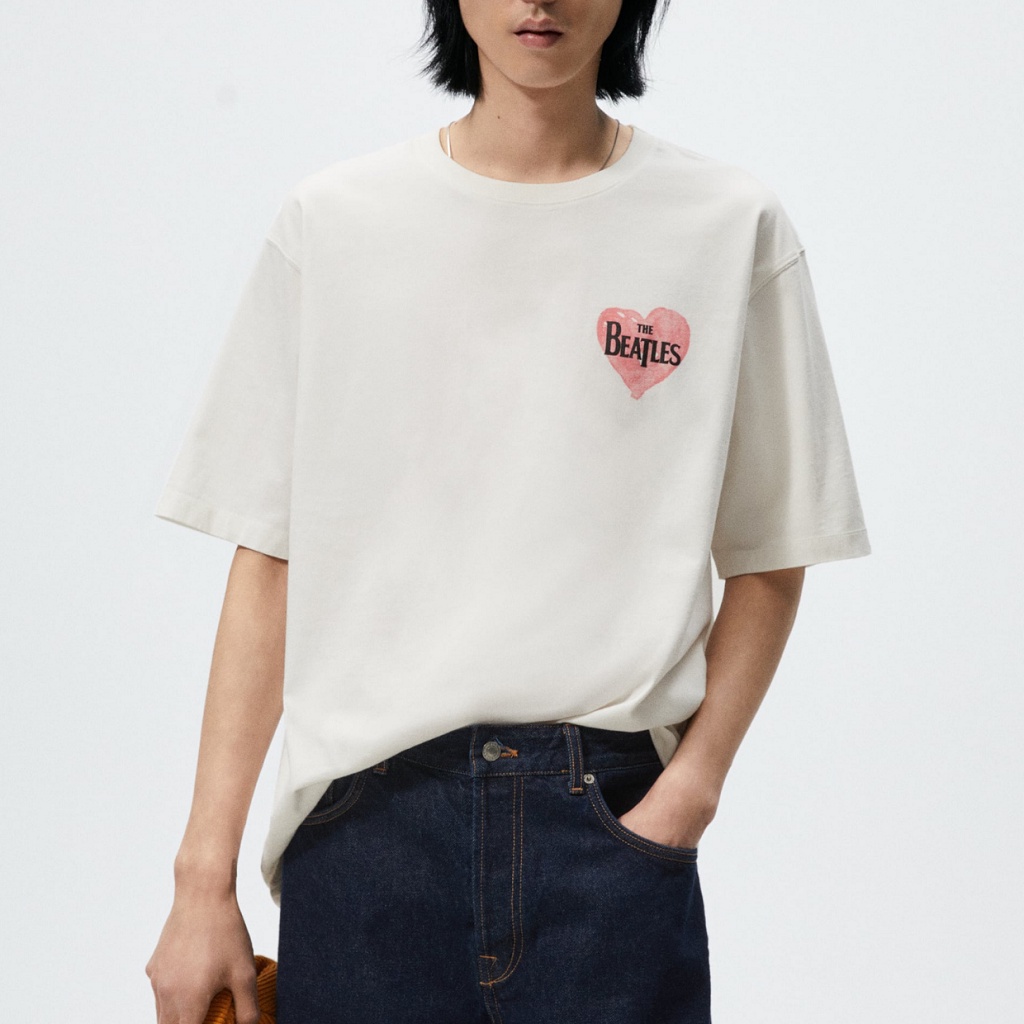 Áo phông form rộng  - Áo thun Unisex - Trái Tim Hồng Xin Xắn - THE BEAR -MS13