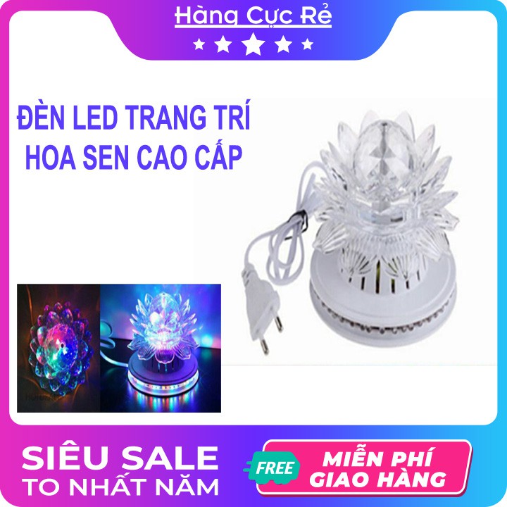 Đèn thờ Hoa Sen trang trí bàn thờ phật, bóng đèn led xoay nhiều màu - Shop Hàng Cực Rẻ