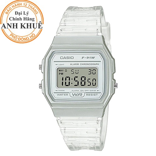 Đồng hồ unisex dây nhựa Casio Anh Khuê F-91 F-91WS-7DF