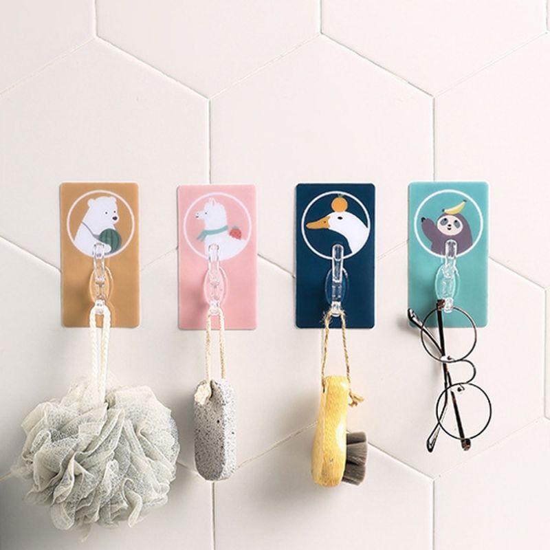 Móc dán tường 1 vĩ 2 cái treo khăn quần áo chìa khoá dễ thương siêu chắc