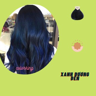 Thuốc nhuộm tóc xanh dương đen nhuộm tóc tại nhà.Colorking