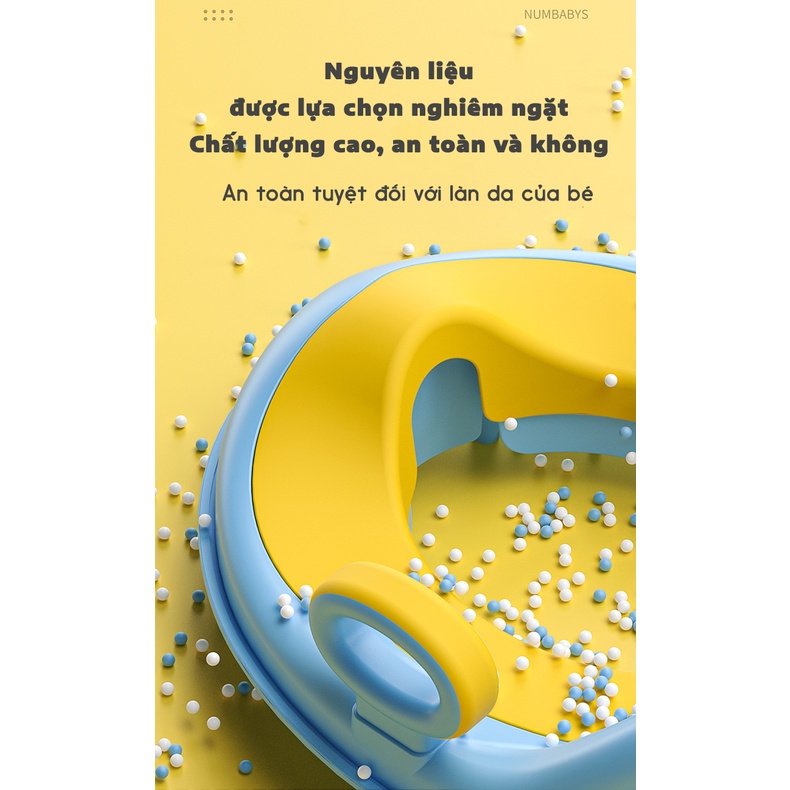 Bệ ngồi bồn cầu cho bé NUMbaby bệ thu nhỏ bồn cầu tập ngồi vệ sinh trên toilet cho bé từ 6 tháng tư thế ngồi tốt nhất bé