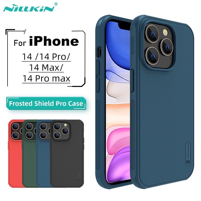 Ốp lưng Nillkin cứng sần viền dẻo cho iPhone 14 Pro Max Nillkin Spuer Fristed Shield Case