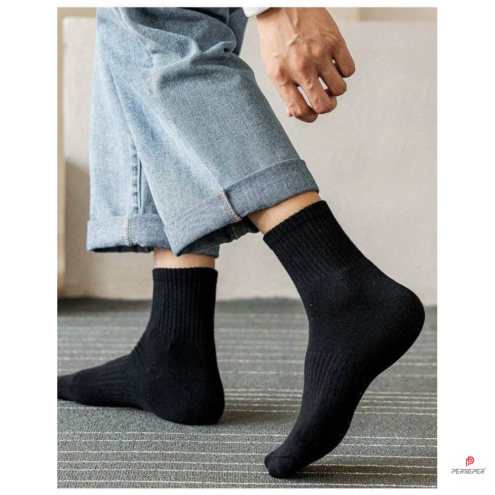Tất cổ cao nam nữ chất liệu cotton co giãn 4 chiều, vớ cổ cao phong cách Hàn Quốc dễ phối đồ - Hot Store