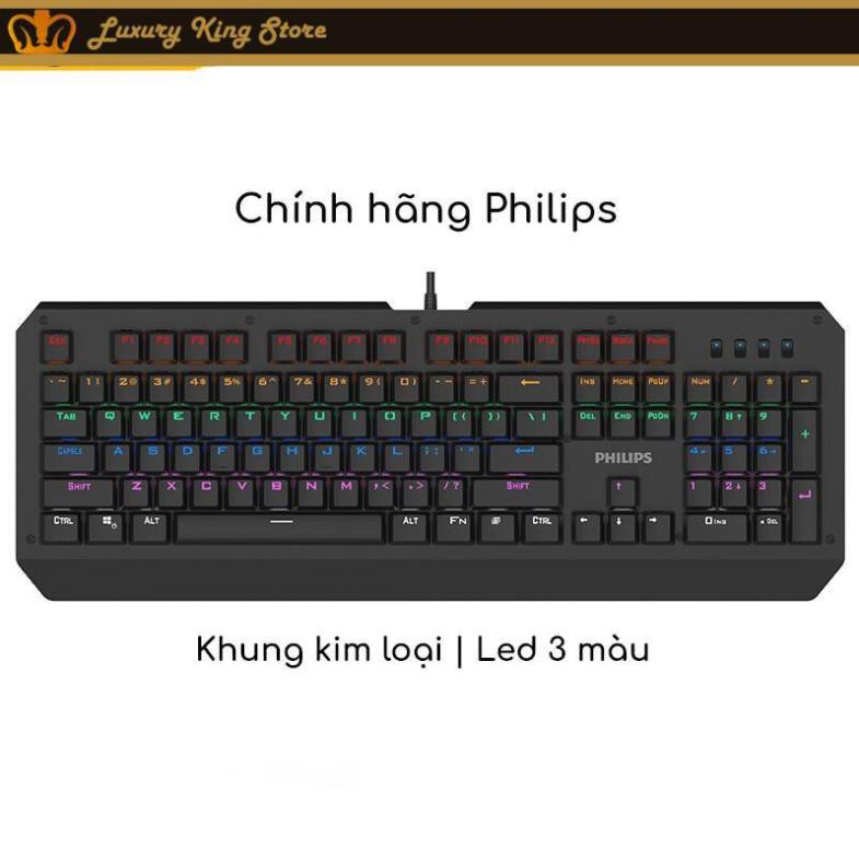 Bàn phím giả cơ chuyên game chính hãng Philips SPK8413 - LED 3 chế độ - Silent Blue Switch