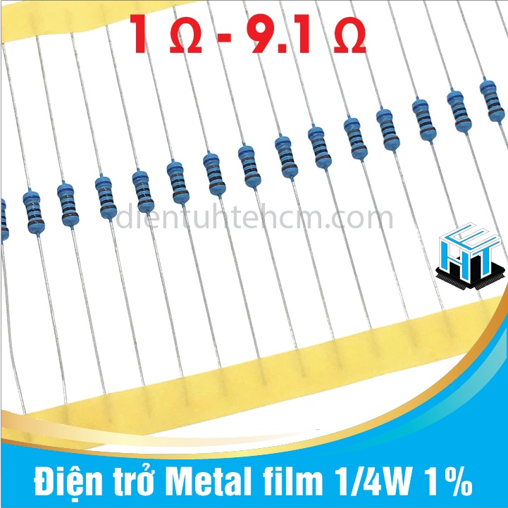 Điện trở Metal film 1/4W 1% 5 vạch màu
