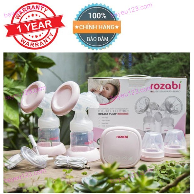 (tặng áo hút sữa) Máy hút sữa điện đôi Rozabi Compact