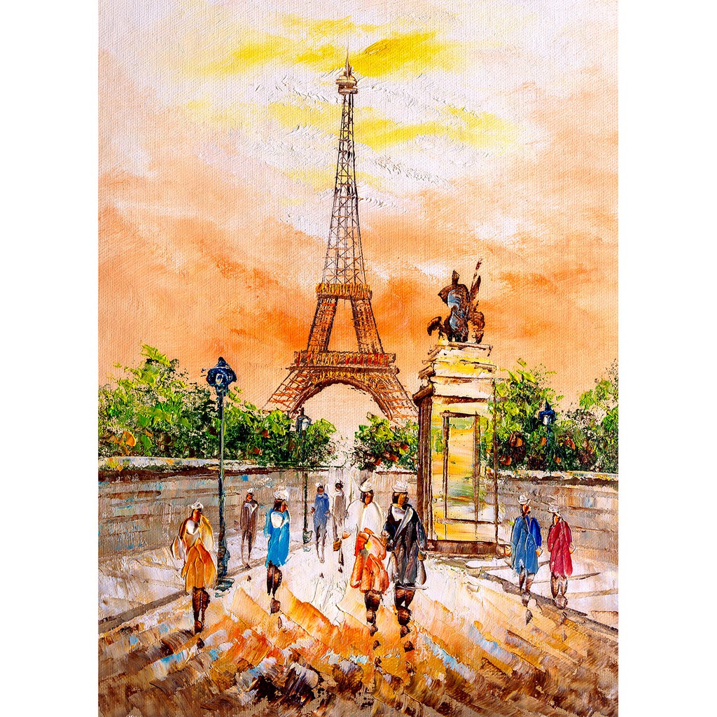 Tranh ghép hình Tini Puzzle 450 mảnh bằng giấy Street View of Paris - có nhận in theo yêu cầu tranh xếp hình 36x50