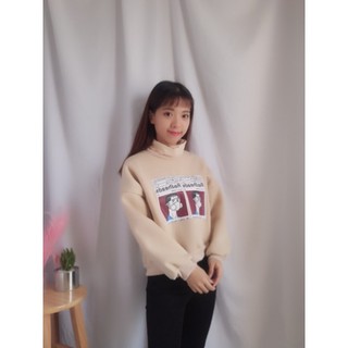 ÁO NỈ CỔ LỌ ULZZANG (KÈM ẢNH THẬT)