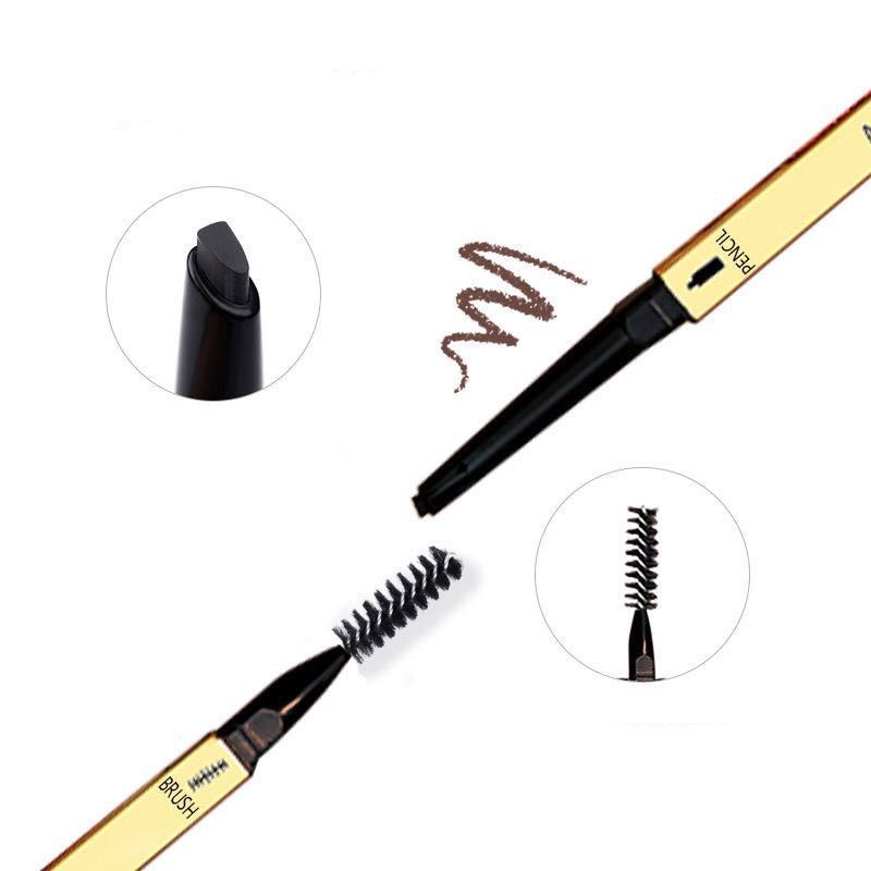 Bút Chì Kẻ Lông Mày 2 Trong 1 Xoay Được Chống Nước Lâu Trôi Không Vón Cục