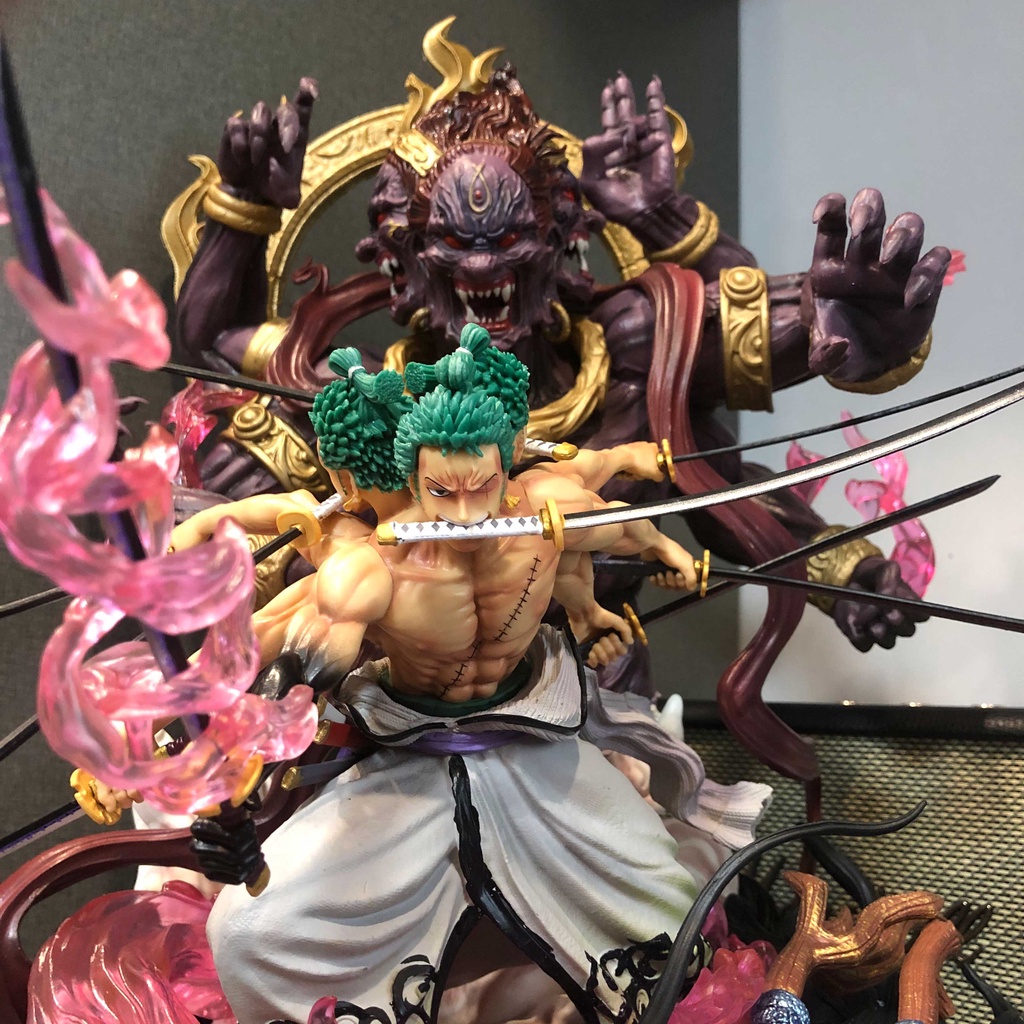 Mô hình Zoro Quỷ thần Asura Kyutoryu chín kiếm ba đầu 52 cm