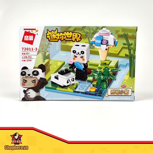 Lego Mini World Panda nuôi gấu trúc