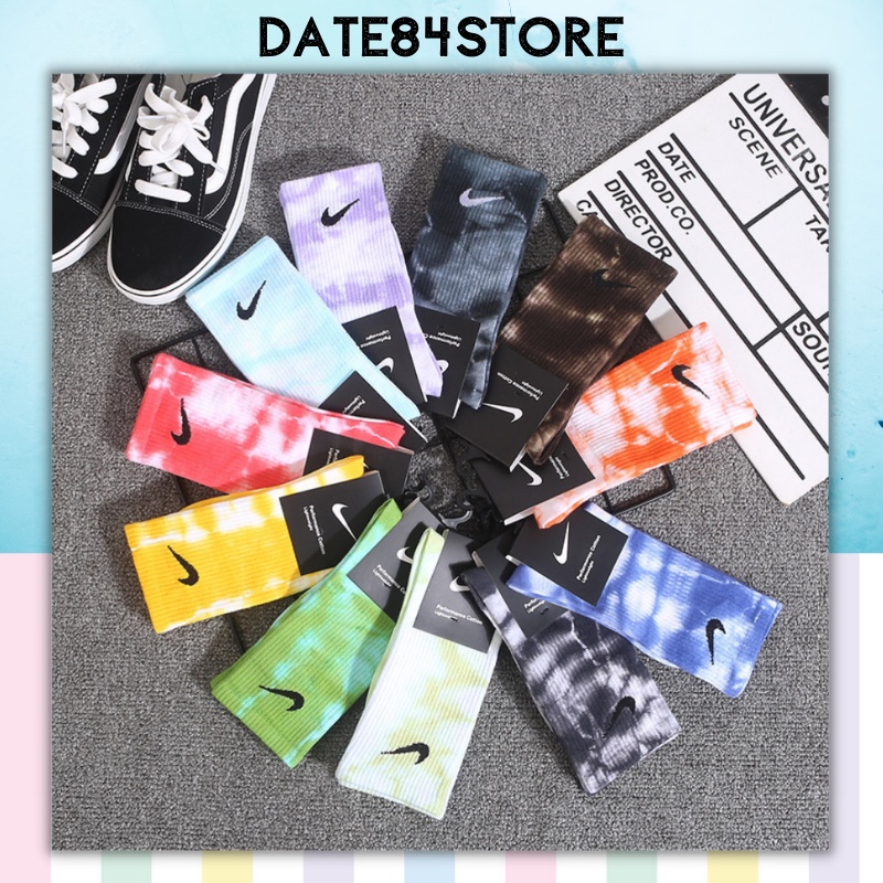 Tất vớ nam nữ phong cách tie dye nhiều màu Date84store
