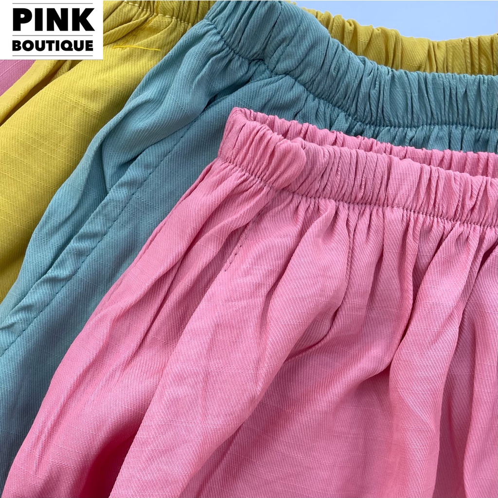 Đồ Bộ Đũi Nữ Mặc Nhà Ngủ Mùa Hè Áo Tay Cánh Tiên Quần Short Hàng Thiết Kế PINK BOUTIQUE | BigBuy360 - bigbuy360.vn