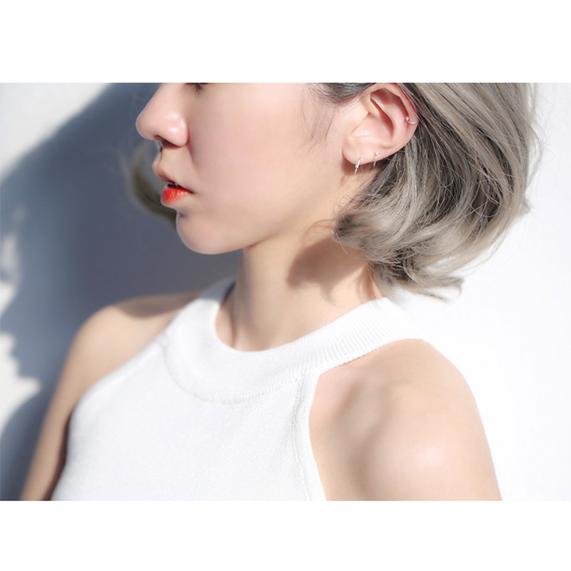 1 Đôi Bông Tai Bạc s925 Xoắn Cá Tính Thời Trang Cho Nữ