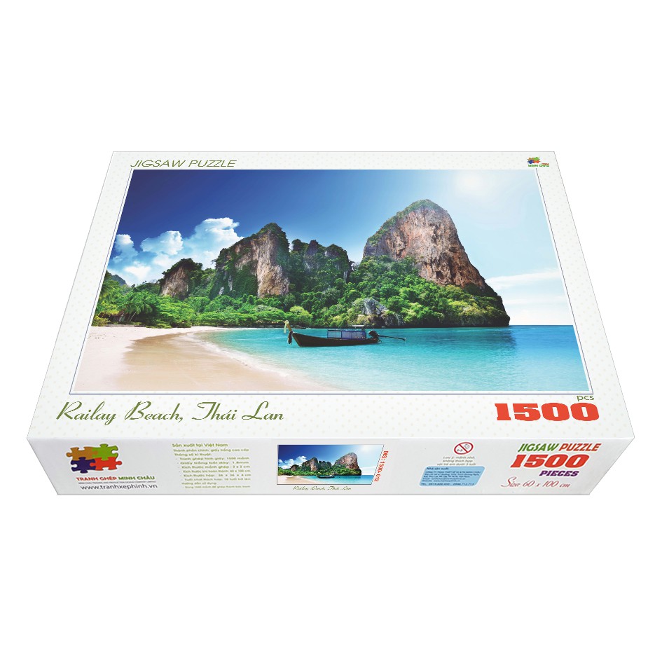 Bộ tranh xếp hình cao cấp 1500 mảnh – Railay Beach, Thái Lan (60x100cm)