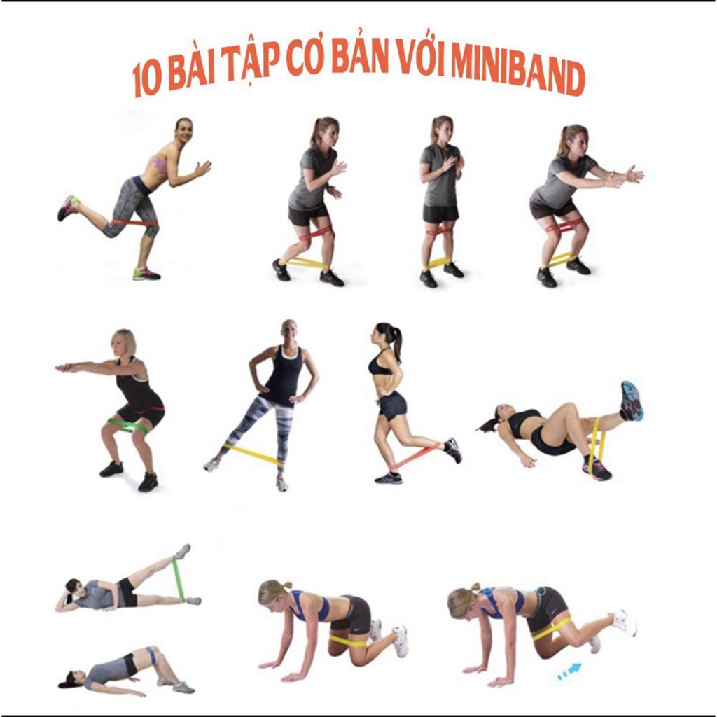 Dây mini Band, Kháng lực tập chân mông , phụ kiện gym chính hãng