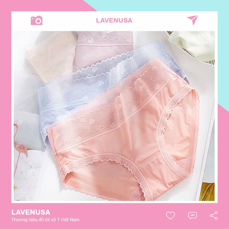 Quần lót nữ lụa tàng hình cạp ren mỏng mịn thoáng khí siêu mát LAVENUSA QL67