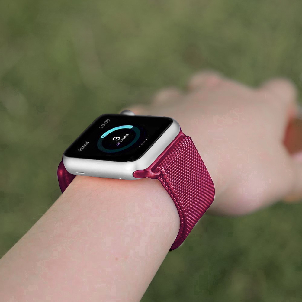 Dây đeo inox Milanese thích hợp cho đồng hồ thông minh Apple Watch Series 7 6 se 5 4 3 2 1
