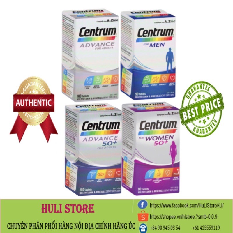Vitamin tổng hợp Centrum Advance / Women / Men