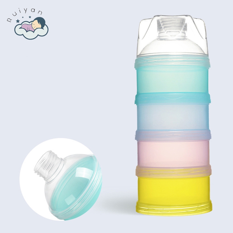 Hộp chiết sữa bột 4 ngăn chống bụi dễ mang theo cho bé