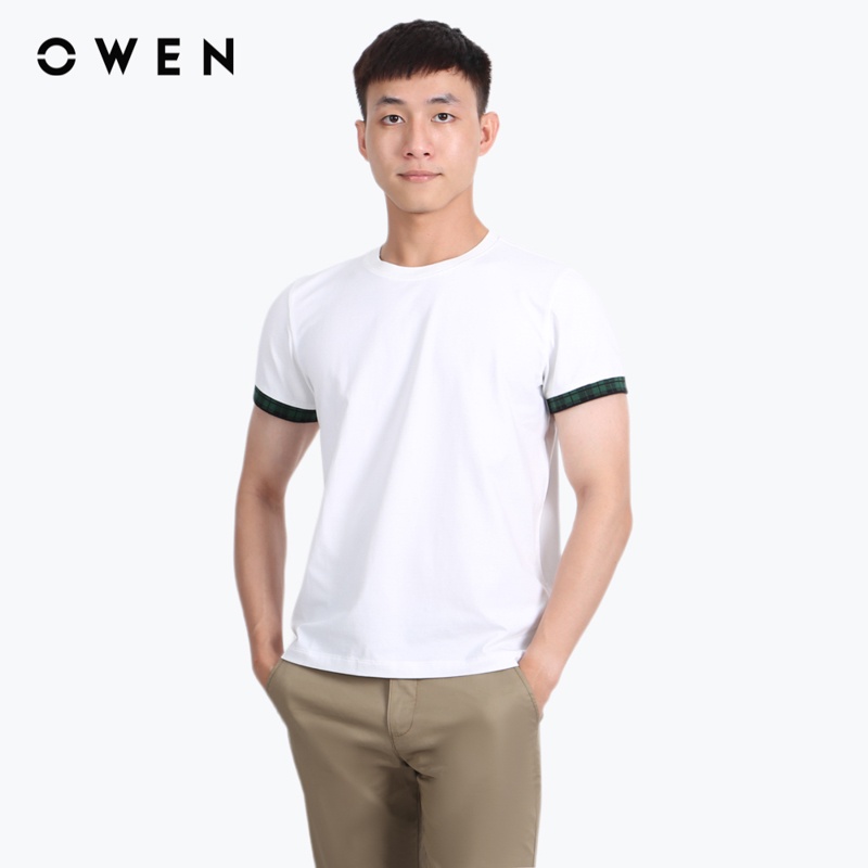 Áo Tshirt ngắn tay Nam Owen Modal Slim Fit Trắng - TSN23659