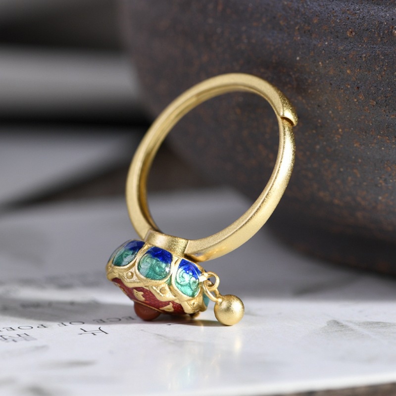 Nhẫn Hở Khắc Hoa Sen Phật Giáo Tây Tạng Có Thể Điều Chỉnh Kích Cỡ